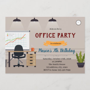 Office birthday theme Invitation