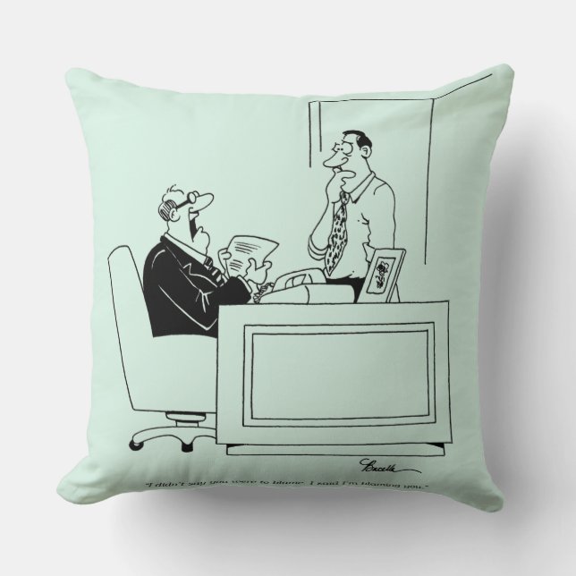 Office Blame Throw Pillow (Front)