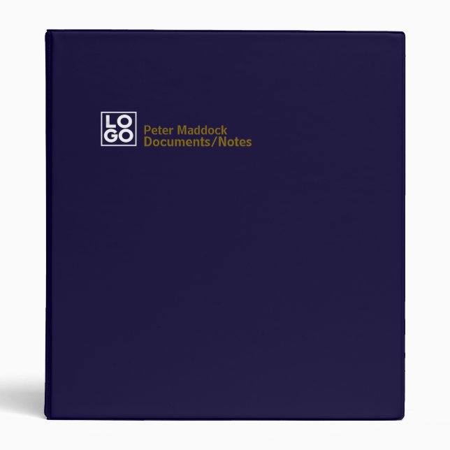 Office Blue Binder with Business Logo (Front)