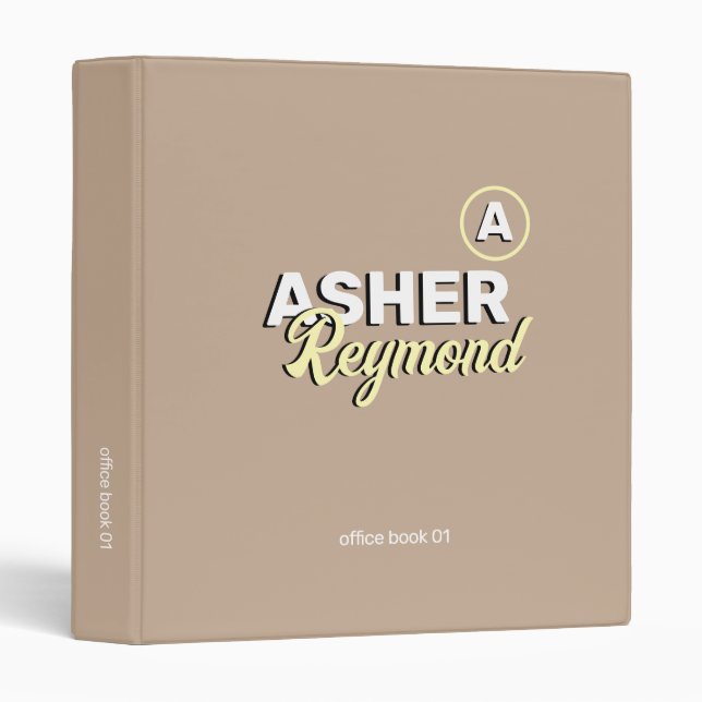 Office Book bold name light-brown 3 Ring Binder (Front/Spine)