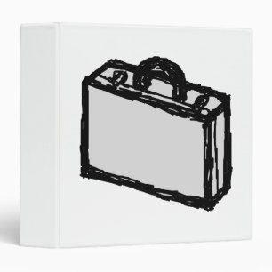 Office Briefcase or Travellers Suitcase. Sketch. 3 Ring Binder