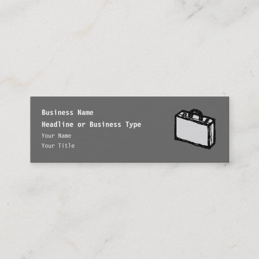 Customizable Office Briefcase or Travellers Suitcase. Sketch. Business Card Template
