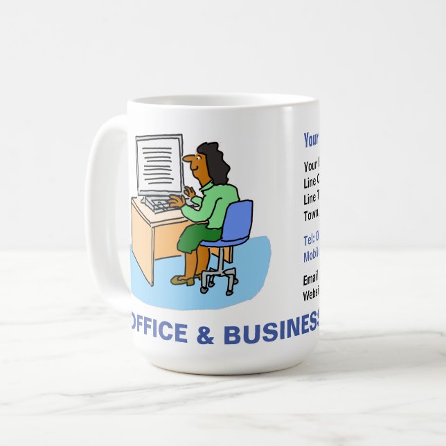 Office & Business Services with Asian Female. Coffee Mug (Front Left)