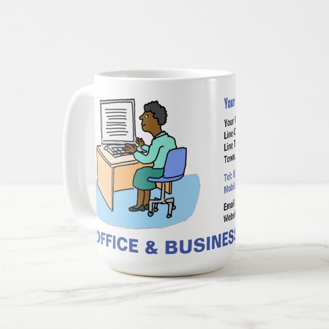 Office & Business Services with Black Female. Coffee Mug (Front Left)