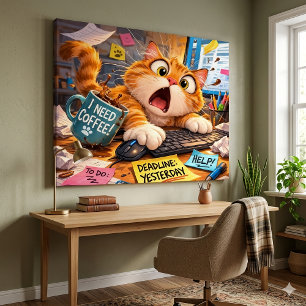 Office Chaos and a Lazy Faux Canvas Print