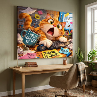 Office Chaos and a Lazy Faux Canvas Print