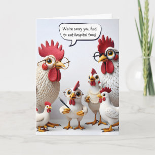 Office Chickens For Get Well Soon Card