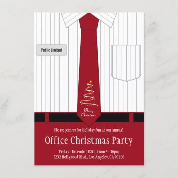 Office Christmas Party Shirt And Tie Invitation by J32Teez at Zazzle