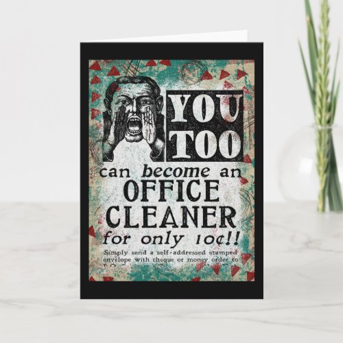Office Cleaner _ Funny Vintage Retro Card