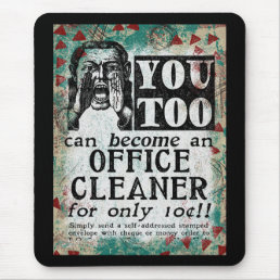 Office Cleaner - Funny Vintage Retro Mouse Pad