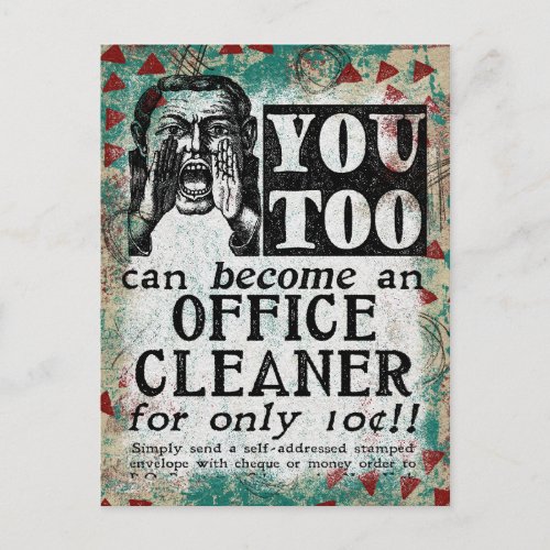 Office Cleaner _ Funny Vintage Retro Postcard