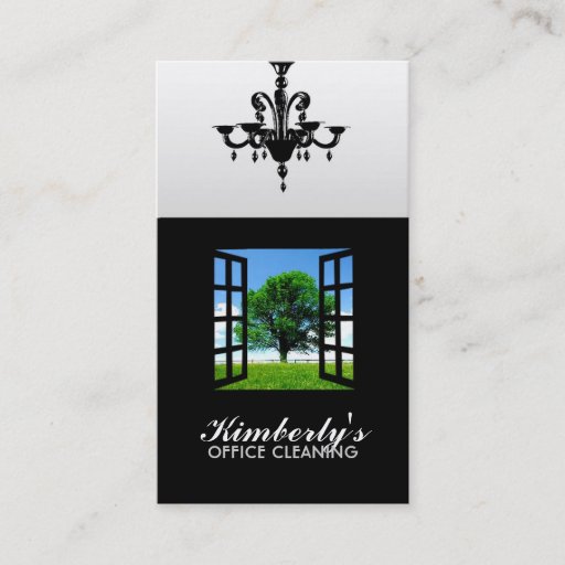 Customizable office cleaning business cards