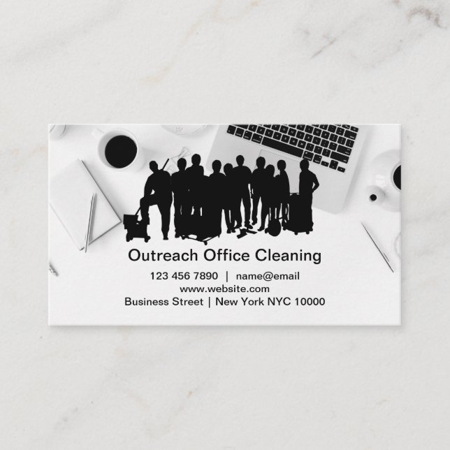 Office Cleaning Services Business Cards (Front)