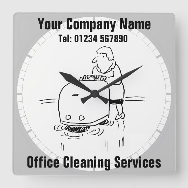 Office Cleaning Services Square Wall Clock (Front)
