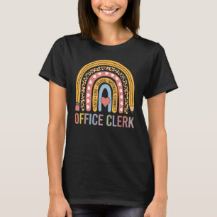 Office Clerk 100th Day Of School Secretary Rainbow T-Shirt