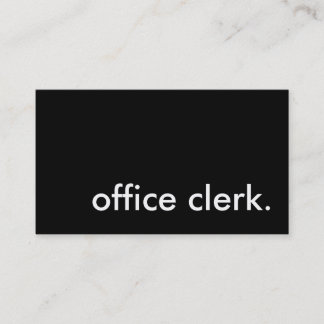 office clerk. business card