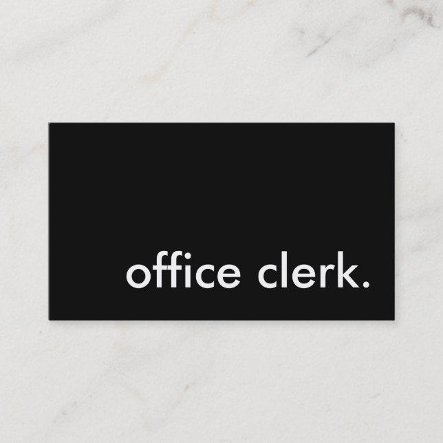 office clerk. business card (Front)
