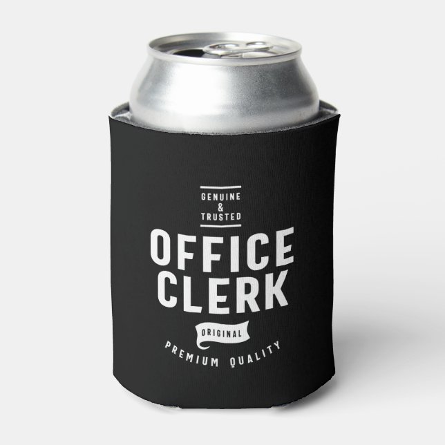 Office Clerk Job Title Gift Can Cooler (Can Front)