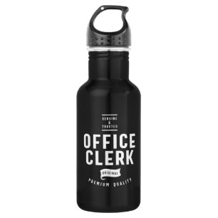 Office Clerk Job Title Gift Stainless Steel Water Bottle
