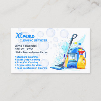 Office Commercial Cleaning Business Card Template