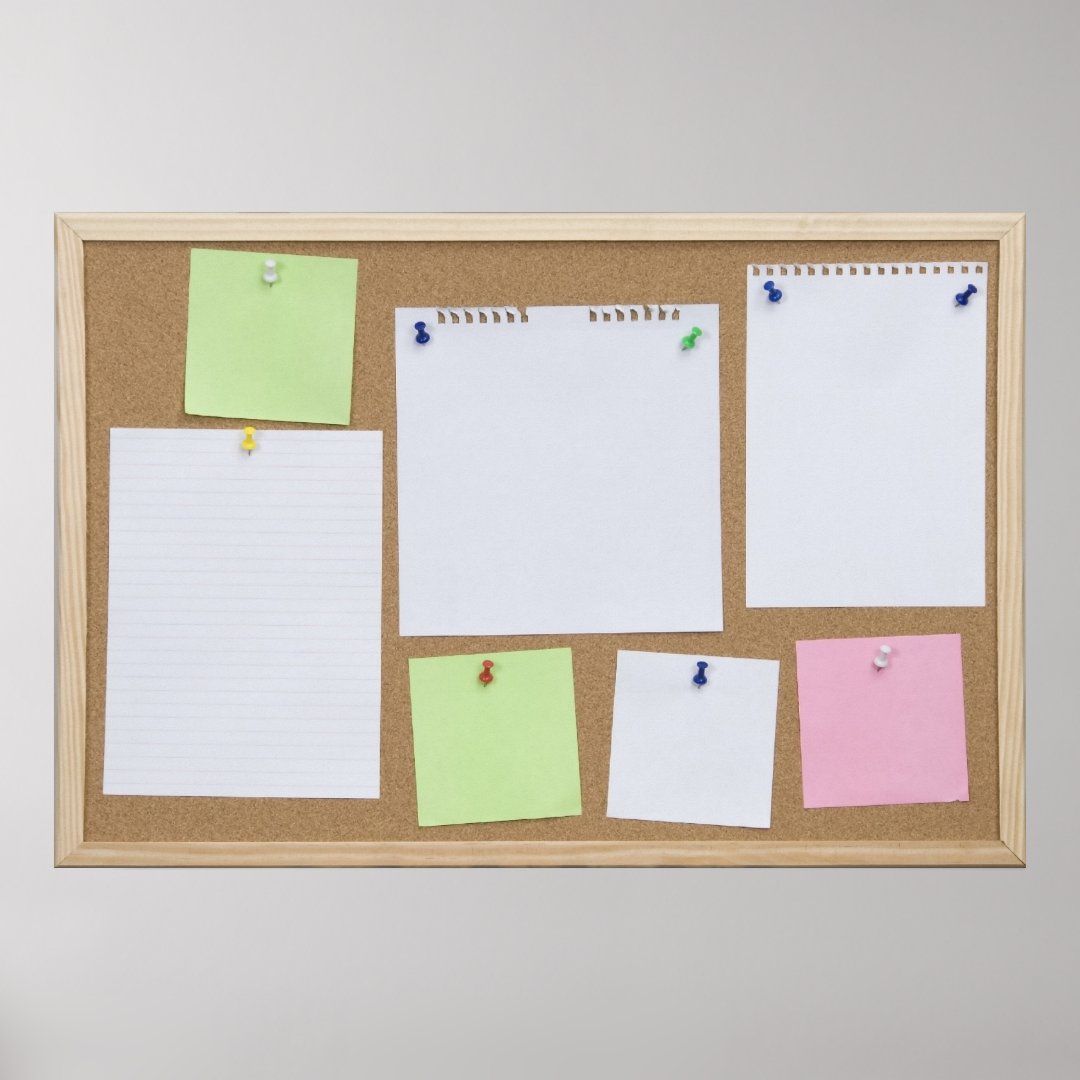 office cork board poster Zazzle
