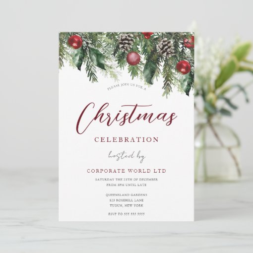 Office Corporate Christmas Party Celebration Invitation | Zazzle