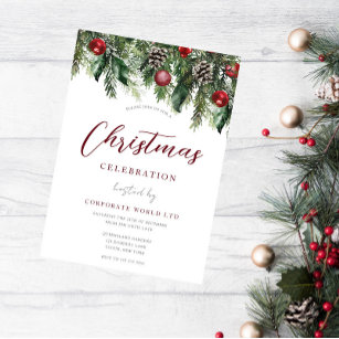 Office Corporate Christmas Party Celebration Invitation