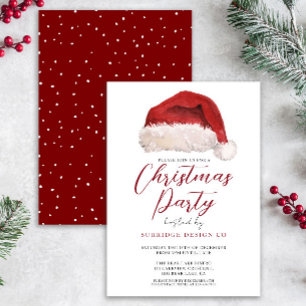 Office Corporate Festive Santa Christmas Party Invitation