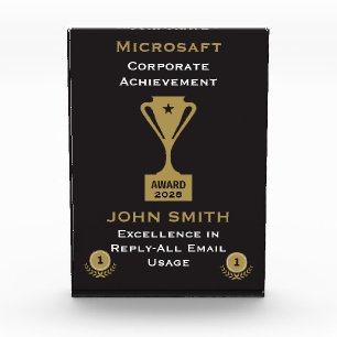 Office Corporate Humor Certificate Acrylic Award
