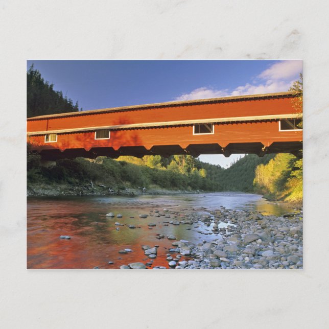 Office Covered Bridge the longest in Oregon at 2 Postcard (Front)