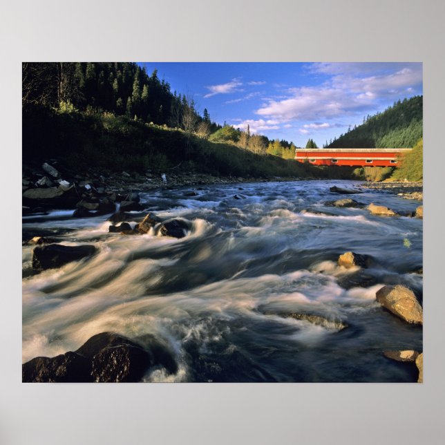 Office Covered Bridge the longest in Oregon at Poster (Front)