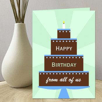 Office Coworker Group Birthday Card Cake by KathyHenis at Zazzle