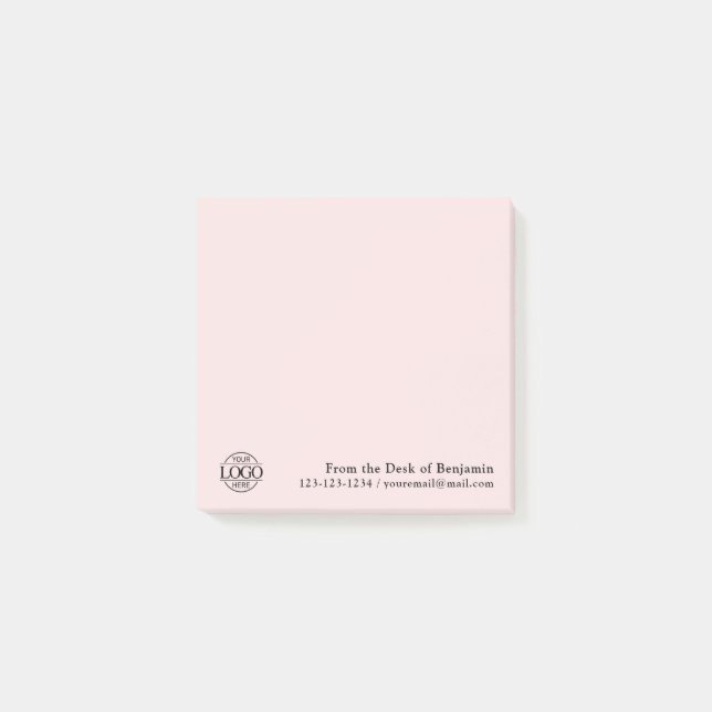 Office Custom Modern Simple Logo From the Desk of Post-it Notes (Front)