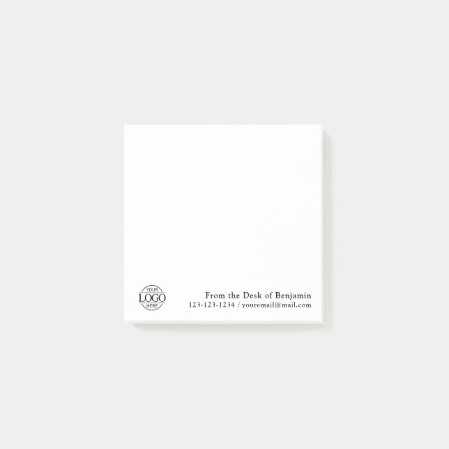 Office Custom Modern Simple Logo From the Desk of Post-it Notes (Front)