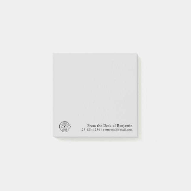 Office Custom Modern Simple Logo From the Desk of Post-it Notes (Front)