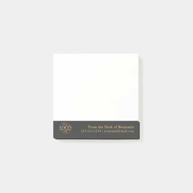 Office Custom Modern Simple Logo From the Desk of Post-it Notes (Front)