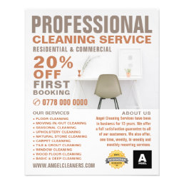 Office Desk, Cleaning Service Advertising Flyer