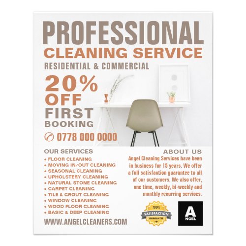 Office Desk Cleaning Service Advertising Flyer