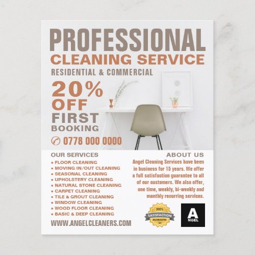 Office Desk Cleaning Service Advertising Flyer