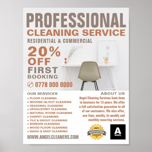 Office Desk Cleaning Service Advertising Poster