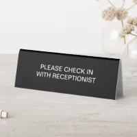 please check in at front desk signs