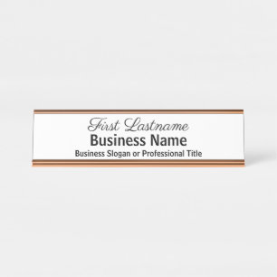 Office Desk Signs Classic Modern Rose Gold Sign