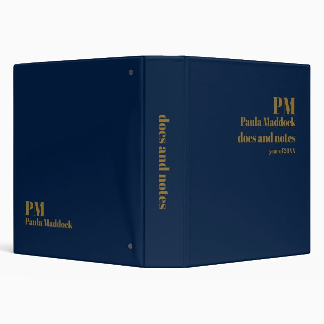 Office Docs and Notes Custom Name/Title 3 Ring Binder (Background)