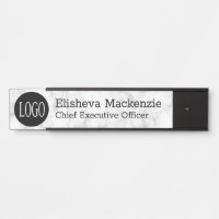 Office Door Logo Name Plate Sign - Grey Marble