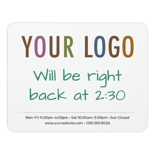 Office Door Message Board with Logo Dry Erase Door Sign