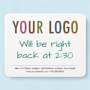 Office Door Message Board with Logo Dry Erase Sign