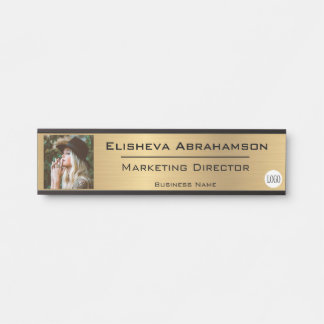 Office Door Name Plate Sign - Gold Photo Picture