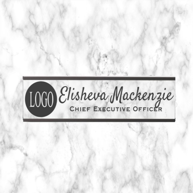 Office Door Name Plate Sign - Logo Gray Marble (Creator Uploaded)