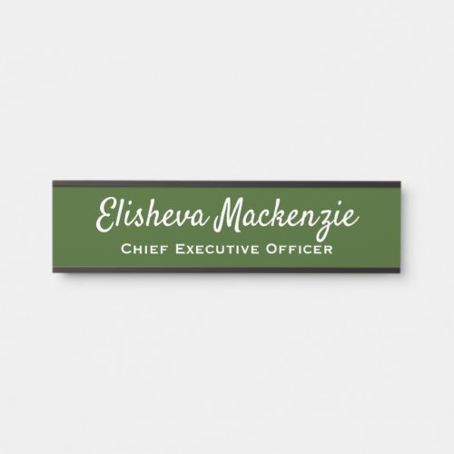 Office Door Name Signs Plate Sign _ Olive Green