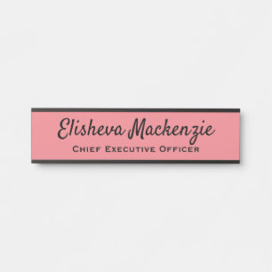 Office Door Name Signs Plate Sign - Pink